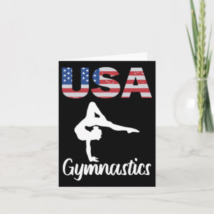 US-amerikanische Flagge Gymnastik T-Shirt Gymnast  Karte