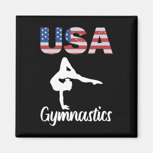 US-amerikanische Flagge Gymnastik T-Shirt Gymnast Magnet