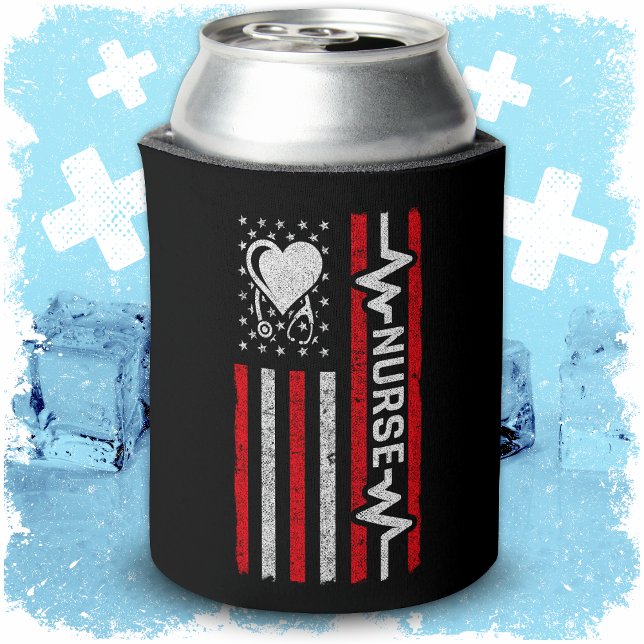 US-amerikanische Flagge Hero Herzkrankenaufwertung Dosenkühler (Von Creator hochgeladen)