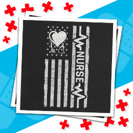 US-amerikanische Flagge Hero Herzkrankenaufwertung Serviette
