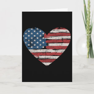 Us-amerikanische Flagge Herz für den Unabhängigkei Karte