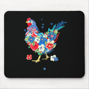 US-amerikanische Flagge Hühnchen Lover 4. Juli Pat Mousepad