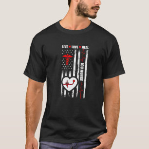 US-amerikanische Flagge ICU Krankenpflege Intensiv T-Shirt