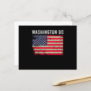 US-amerikanische Flagge in Washington D.C. Vintag Postkarte