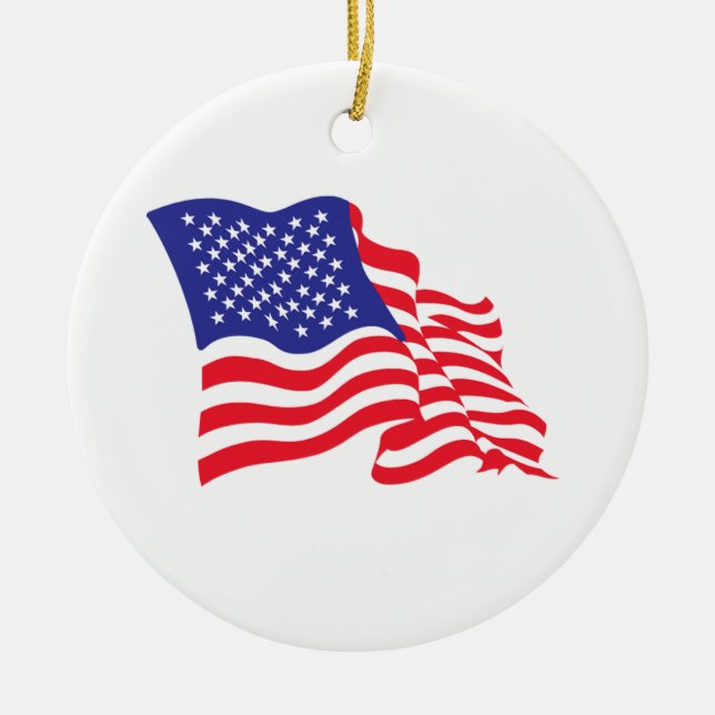 US/amerikanische Flagge Keramik Ornament (Vorne)