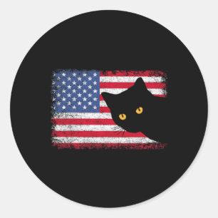 US amerikanische Flagge Männer Frauen Kinder Junge Runder Aufkleber