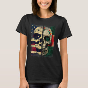 US-amerikanische Flagge mexikanische Flagge Skull T-Shirt