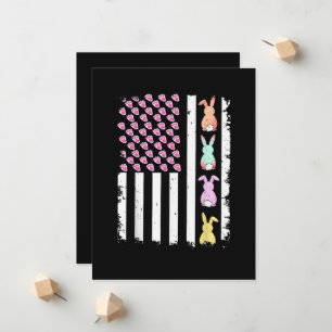 US-amerikanische Flagge mit Hase für Ostern Ankündigung
