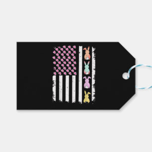 US-amerikanische Flagge mit Hase für Ostern Geschenkanhänger