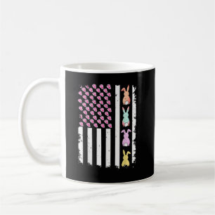 US-amerikanische Flagge mit Hase für Ostern Kaffeetasse