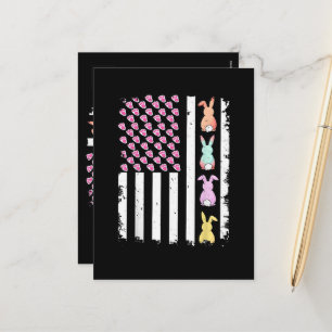 US-amerikanische Flagge mit Hase für Ostersonntag Feiertagspostkarte