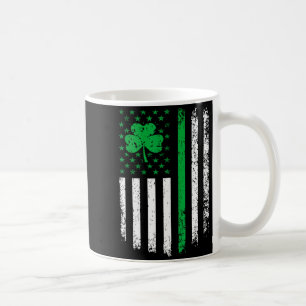 Us-amerikanische Flagge mit Shamrocks für St. Patr Kaffeetasse