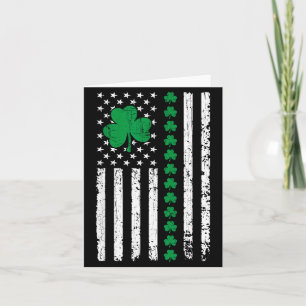 Us-amerikanische Flagge mit Shamrocks für St. Patr Karte