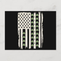 US-amerikanische Flagge mit Shamrocks für St. Patr