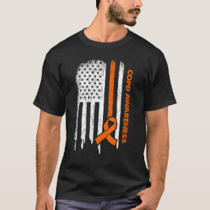 US-amerikanische Flagge Orange Ribbon Copd Awarene T-Shirt