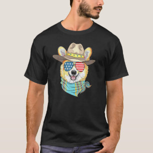 Us Amerikanische Flagge Patriot Sonnenbrille Corgi T-Shirt