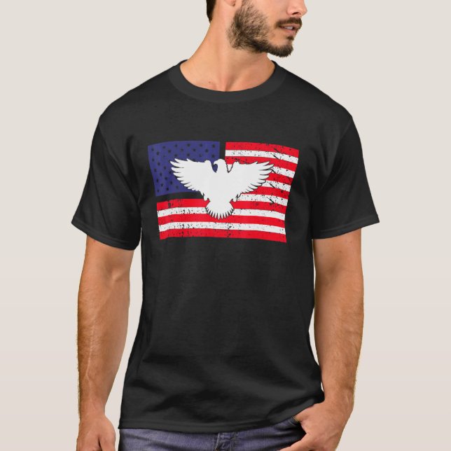 US amerikanische Flagge Patriotic 4. Juli Bald Ea T-Shirt (Vorderseite)