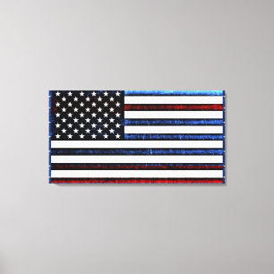 US-amerikanische Flagge Patriotisch Red White Wall Leinwanddruck