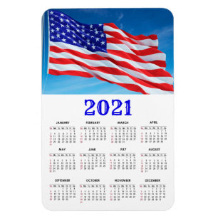 US-amerikanische Flagge   Patriotischer Kalender 2 Magnet