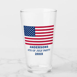 US-amerikanische Flagge Personalisiert 4. Juli Par Glas