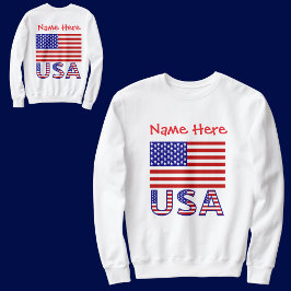 US-amerikanische Flagge Rot Personalisiert Men's Sweatshirt