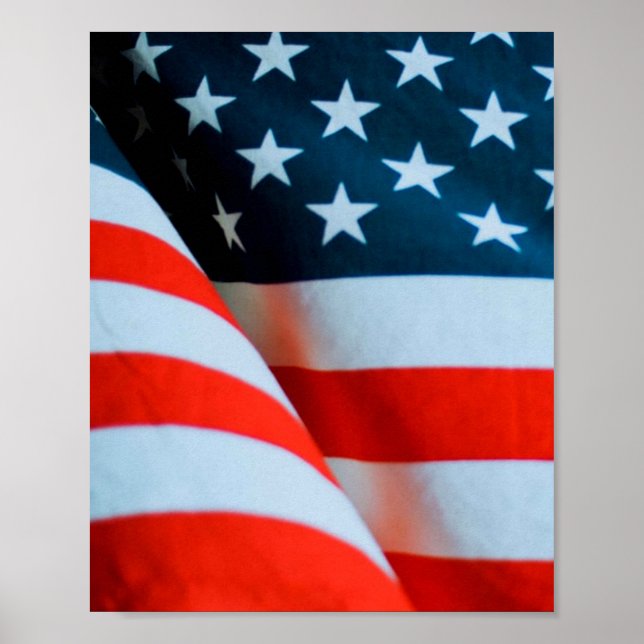 US-amerikanische Flagge Rot Weiß und Blau Poster (Vorne)