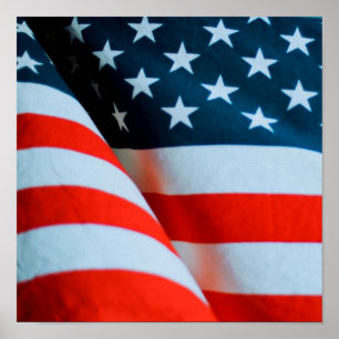 US-amerikanische Flagge Rot Weiß und Blau Poster
