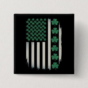 US-amerikanische Flagge Shamrocks St Patricks Day Button
