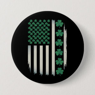 US-amerikanische Flagge Shamrocks St Patricks Day Button