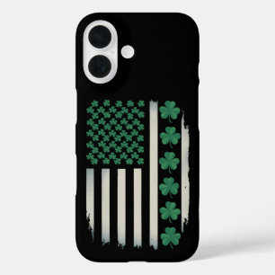 US-amerikanische Flagge Shamrocks St Patricks Day iPhone 16 Hülle