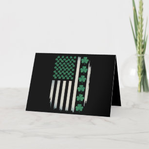 US-amerikanische Flagge Shamrocks St Patricks Day Dankeskarte
