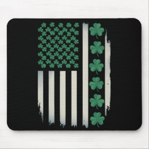 US-amerikanische Flagge Shamrocks St Patricks Day Mousepad