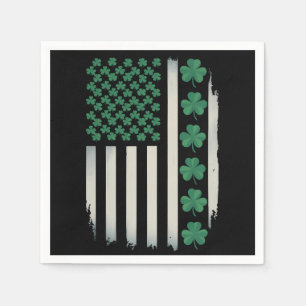 US-amerikanische Flagge Shamrocks St Patricks Day Serviette