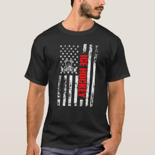 US-amerikanische Flagge Sport Patriotisch Eishocke T-Shirt