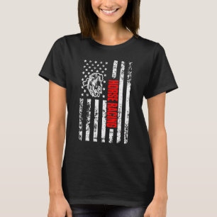 US-amerikanische Flagge Sport Patriotisch Pferdere T-Shirt