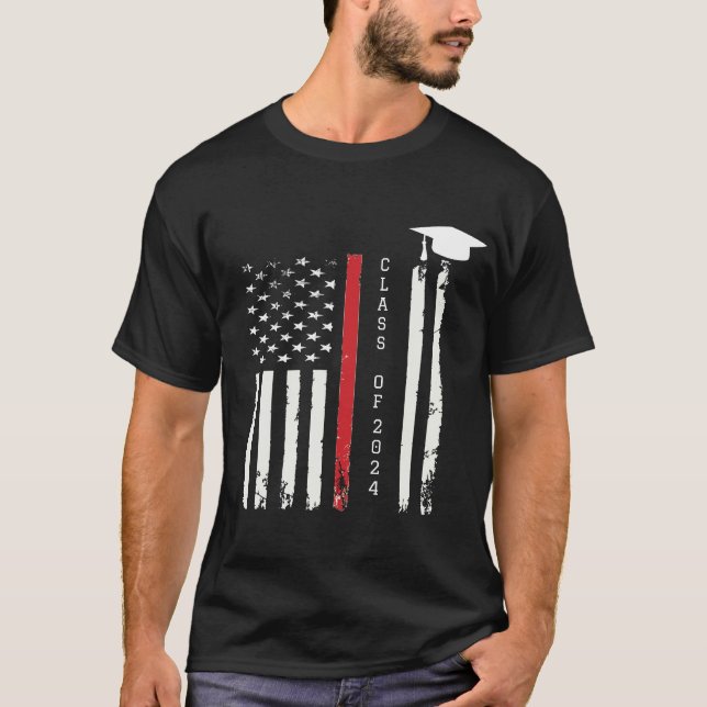 US-amerikanische Flagge - T - Shirt mit Hochschula (Vorderseite)