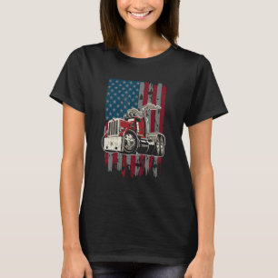 US-amerikanische Flagge USA Trucker Driving Big 18 T-Shirt