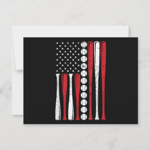US-amerikanische Flagge Vintag Baseball Flag 4. Ju Postkarte