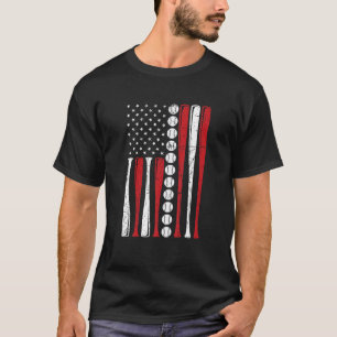 US-amerikanische Flagge Vintag Baseball Flag 4. Ju T-Shirt