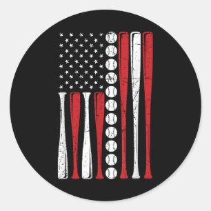 US-amerikanische Flagge Vintage Baseball-Flagge 4. Runder Aufkleber