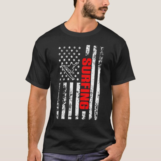 US-amerikanische Flagge Wassersport Patriotic Big  T-Shirt (Vorderseite)