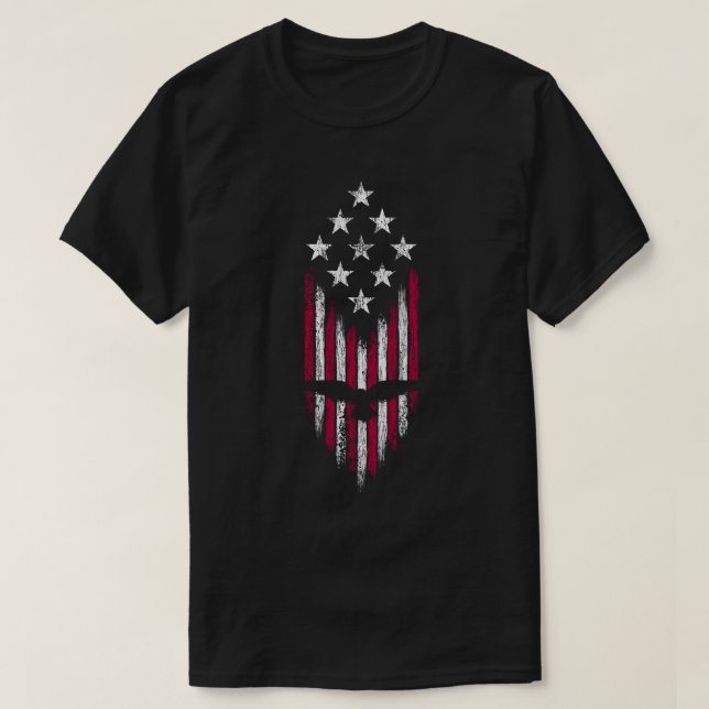 US-amerikanische Flaggen und Adler T-Shirt (Design vorne)