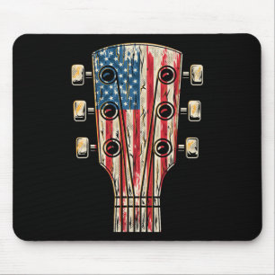US-amerikanische Flaggengitarre 4. Juli Gitarrist Mousepad