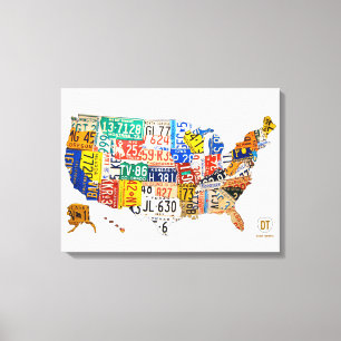 US-amerikanische Kennzeichenkarte auf Leinwand