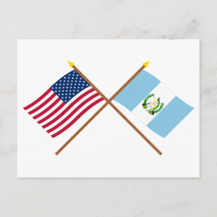 US-amerikanische und guatemaltekische Grenzflaggen Postkarte