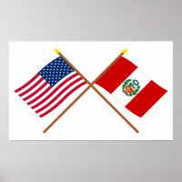 US-amerikanische und peruanische Flagge