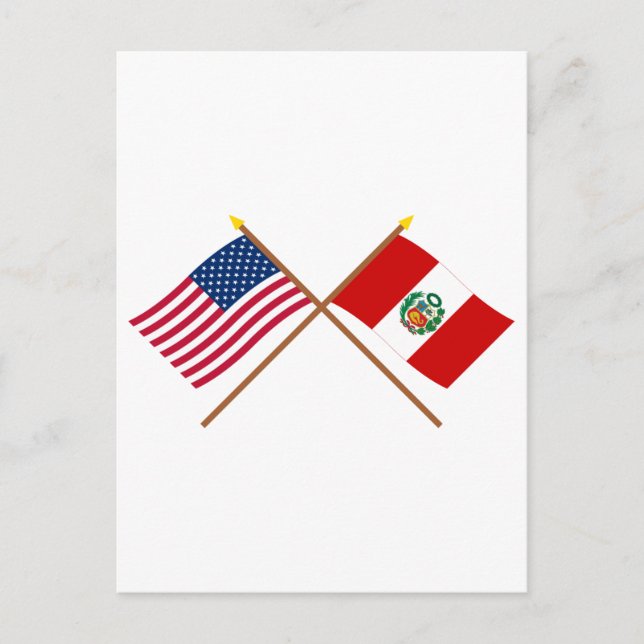 US-amerikanische und peruanische Flagge Postkarte (Vorderseite)
