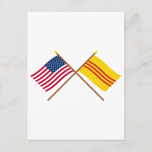 US-amerikanische und südvietnamesische Grenzflagge Postkarte
