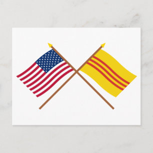 US-amerikanische und südvietnamesische Grenzflagge Postkarte