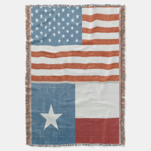 US-amerikanische und texanische Flagge USA Rot Wei Decke